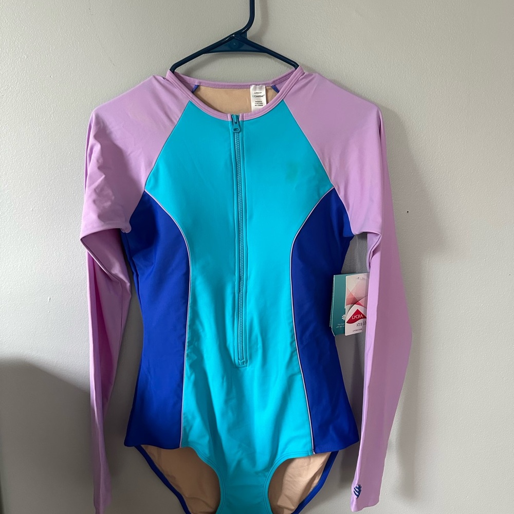 Coolibar Colorblock Long Sleeve Swimsuit